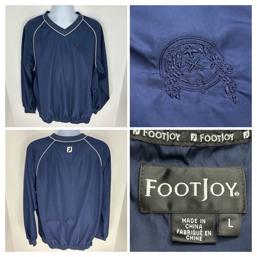 Footjoy Navy Blue Golf Pullover Jacket Size Large Athletic Windbreaker FJ